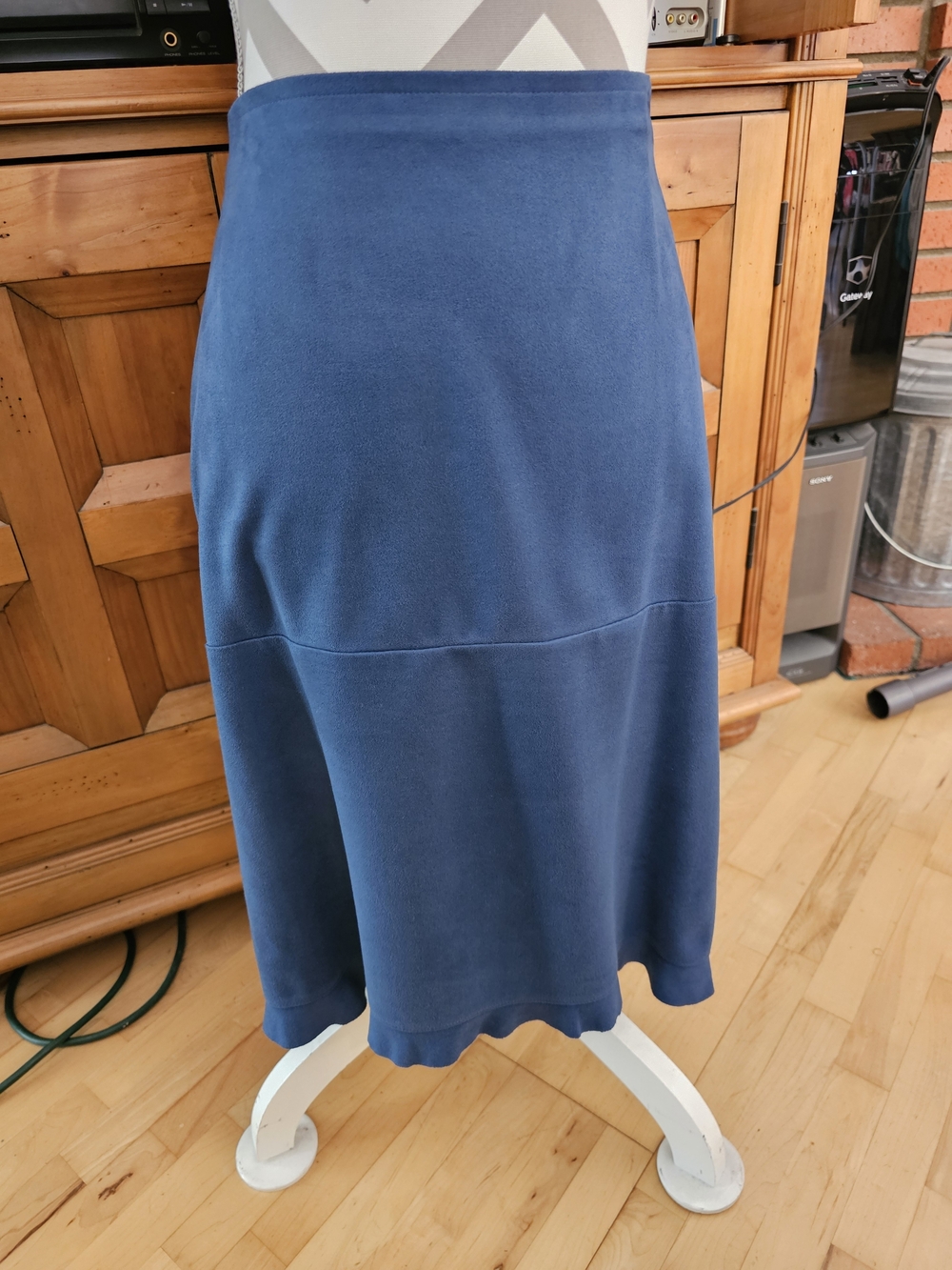 kathy ireland Navy Blue A-Line Midi Skirt